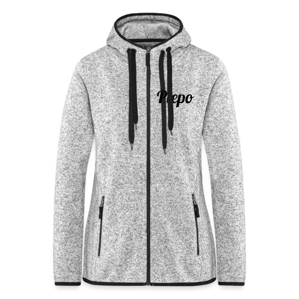 Mr Apps Piepo - Frauen Kapuzen-Fleecejacke - Hellgrau meliert