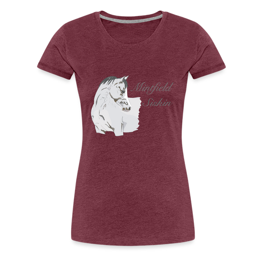 Frauen Premium T-Shirt - Bordeauxrot meliert