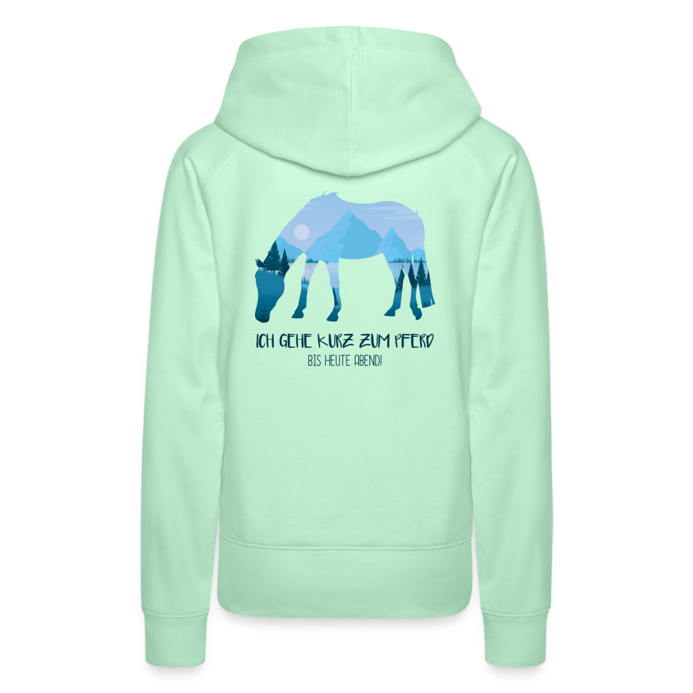 Frauen Premium Hoodie - Pferd Natur - helles Mintgrün