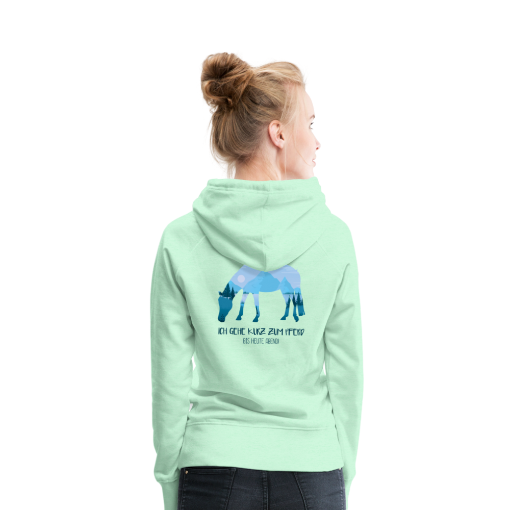 Frauen Premium Hoodie - Pferd Natur - helles Mintgrün